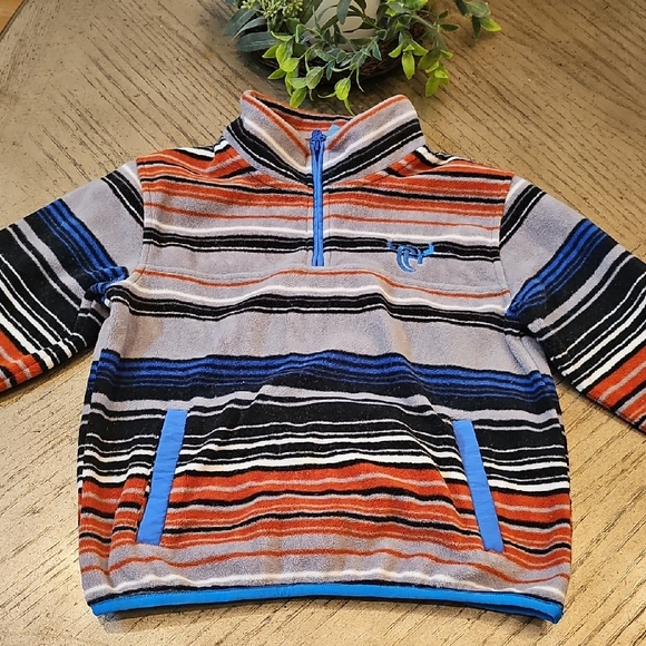 Striped Fleece Pullover Size M 7/8 Cowboy Hardware - Picture 1 of 7